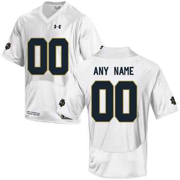 Men%27s Notre Dame Fighting Irish White Customized College Football Jersey->customized ncaa jersey->Custom Jersey
